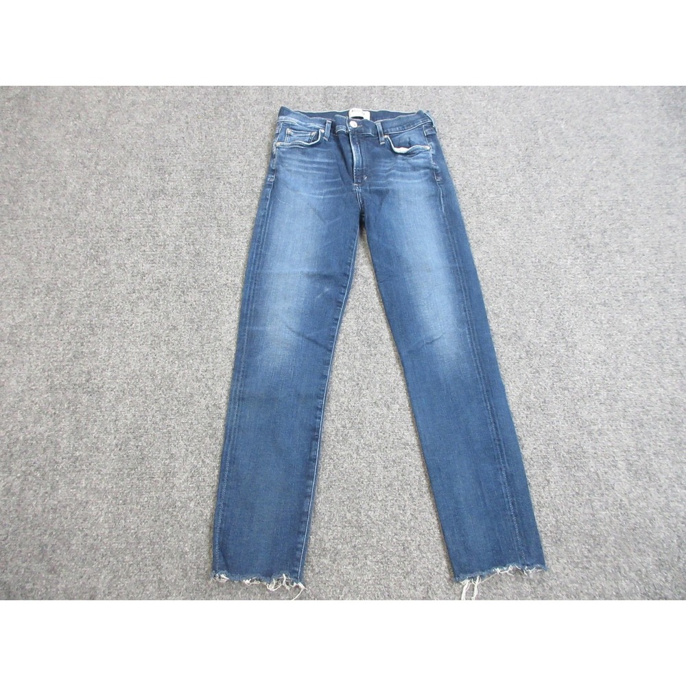 AGOLDE Sophie Crop Jeans Womens 28 Blue‎ Raw Hem Skinny Stretch Denim Ankle